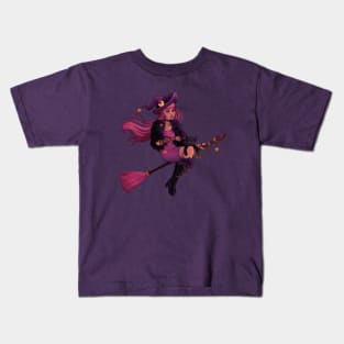 Pink Witch-Purple Dusk Kids T-Shirt